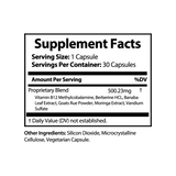 GeneomX Gluco Balance dietary supplement bottle with clear view of product packaging for blood sugar and metabolic wellness