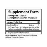 Supplement facts for GeneomX Vigora dietary supplements, detailing serving size and key ingredients per capsule.